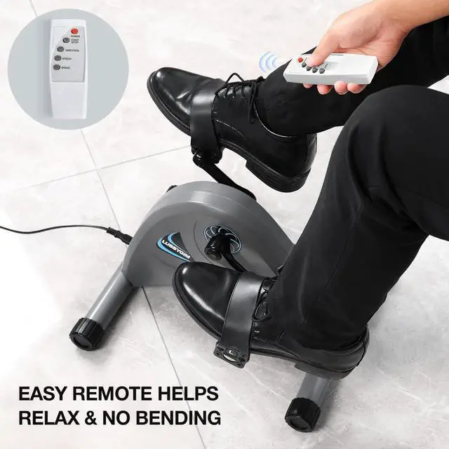 Alt view image 6 of 7 - Motorized Mini Exercise Bike Pedal Exerciser for Seniors Rehab Training, LUBBYGIM Electric Under Desk Bike Pedal Exerciser for Arm/Leg Fitness & Physical Therapy, 6 Levels Speed Adjustment