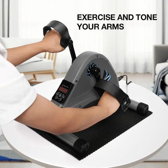 Alt view image 7 of 7 - Motorized Mini Exercise Bike Pedal Exerciser for Seniors Rehab Training, LUBBYGIM Electric Under Desk Bike Pedal Exerciser for Arm/Leg Fitness & Physical Therapy, 6 Levels Speed Adjustment