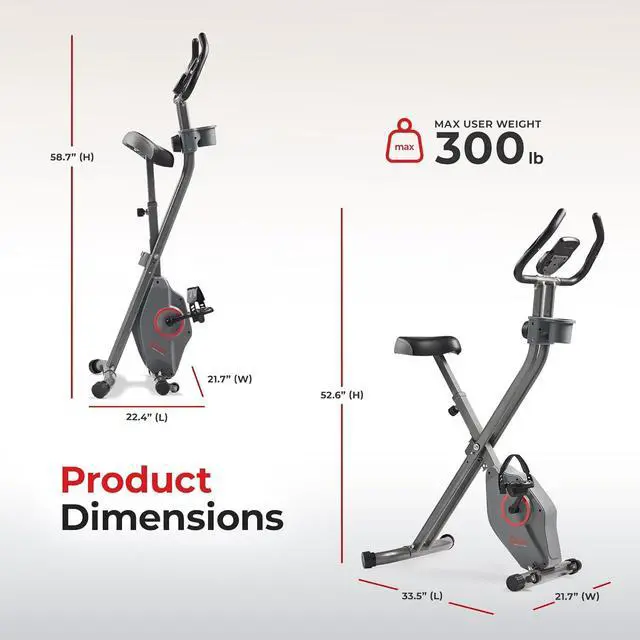 Alt view image 6 of 7 - Sunny Health & Fitness Smart Folding X-Bike, Portable Compact Exercise Bike for Indoor Cycling Workout, Home Cardio Training Machine, Free SunnyFit App Bluetooth Connect, Optional Foldable Recumbent