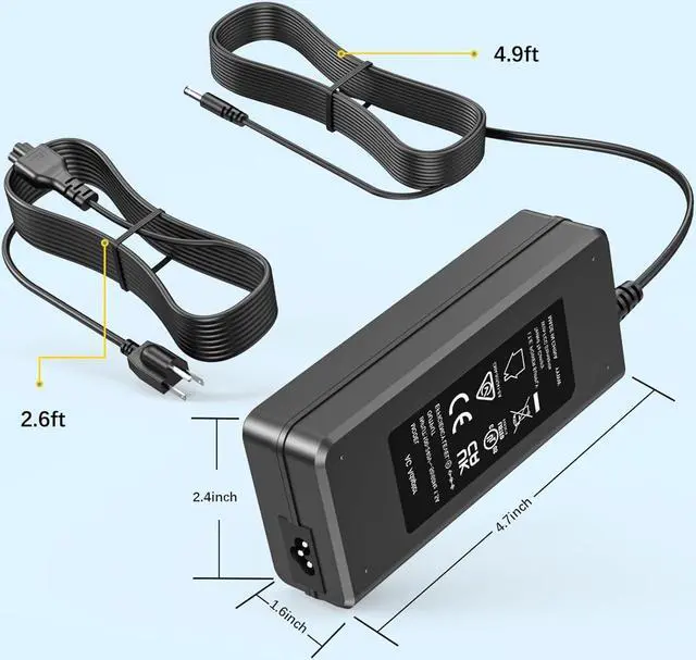 Alt view image 7 of 7 - Power Cord for Peloton Exercise Bike 12V 4.17A Power Supply Charger Replacement UL Listed AC Adapter for Peloton PLTN-RB1V1 PLTN-RB1VO PLTN-RB1VQ ATS050TP121