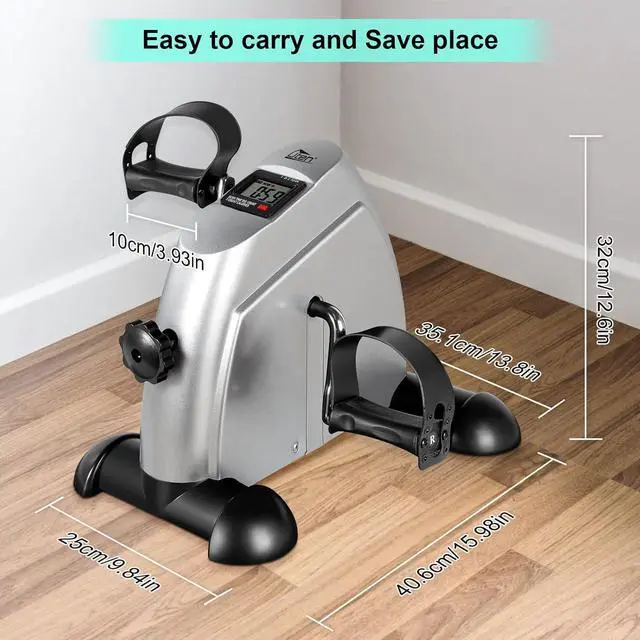 Alt view image 6 of 7 - Uten Mini Exercise Bike, Under Desk Bike, Arm & Leg Peddler Machine with LCD Screen Displays, Portable Cycle