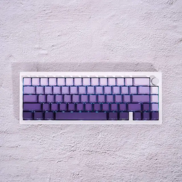 Alt view image 3 of 7 - 134 Keys PBT Double Shot Keycaps OEM Profile Gradient Purple Backlit Keycaps Set Fit for 61/64/87/104/108 Cherry Mx Switches Mechanical Keyboard