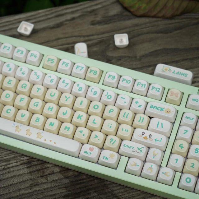 Alt view image 2 of 7 - PBT Duck Keycaps Set MOA Profile - 143 Keys Custom Dye-Sublimation for 60% 65% 70% 75% 100% Cherry Gateron MX Switches Mechanical Keyboards