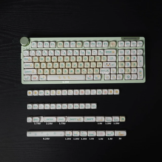 Alt view image 4 of 7 - PBT Duck Keycaps Set MOA Profile - 143 Keys Custom Dye-Sublimation for 60% 65% 70% 75% 100% Cherry Gateron MX Switches Mechanical Keyboards