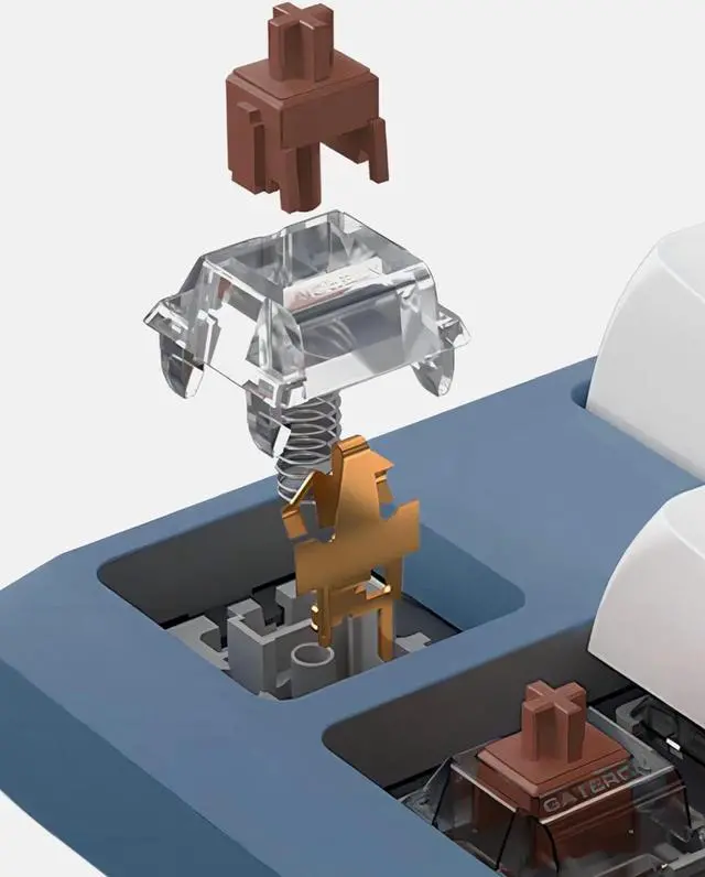 Alt view image 2 of 6 - Gateron G Brown Pro Pre-lubed Linear Switches for Mechanical Gaming Keyboards Switches 3 Pins (105PCS)