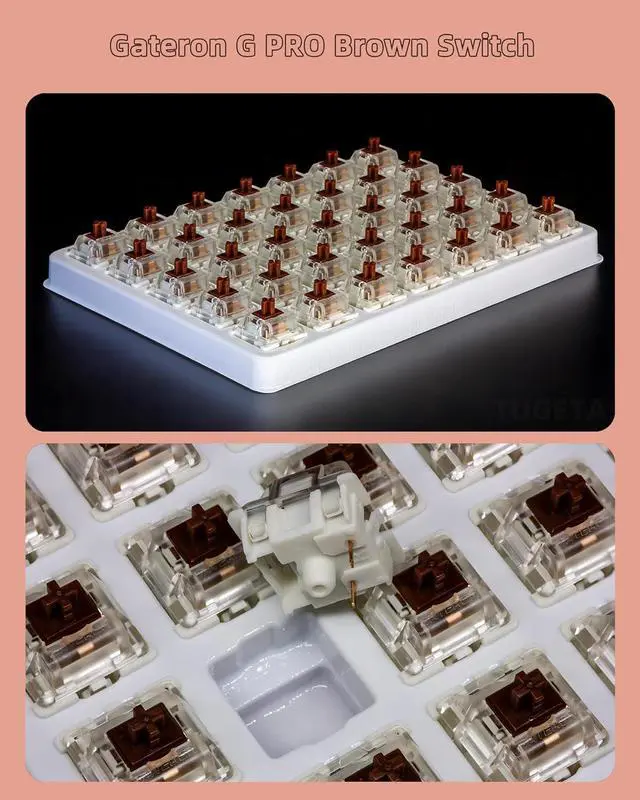 Alt view image 5 of 6 - Gateron G Brown Pro Pre-lubed Linear Switches for Mechanical Gaming Keyboards Switches 3 Pins (105PCS)