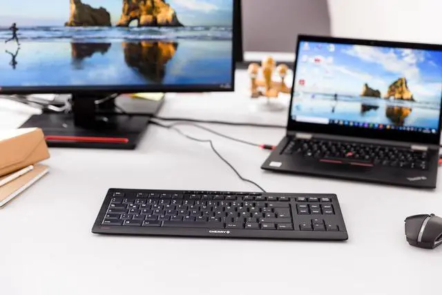 Alt view image 6 of 6 - Cherry Stream Keyboard TKL Wired USB Keyboard TenKeyLess Compact Version Without Number Pad. Super Silent Keystroke. Ideal for Office and Industrial Use. White