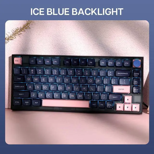 Alt view image 3 of 7 - EPOMAKER SKYLOONG GK75 Lite Gasket-Like Mount Wired Hot Swappable Programmable Keyboard with A Rotary Knob, Win/Mac Compatible (Gateron Optical Yellow)