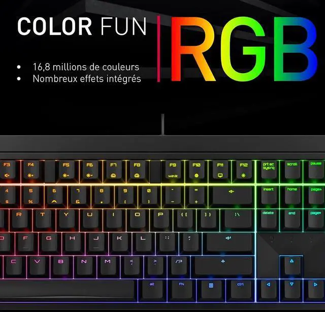 Alt view image 5 of 6 - CHERRY MX 2.0S, Mechanical Gaming Keyboard with RGB Lighting, German Layout (QWERTZ), Wired, Designed in Germany, Original MX BLUE Switches, White