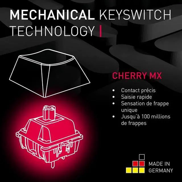 Alt view image 4 of 6 - CHERRY MX 2.0S, Mechanical Gaming Keyboard with RGB Lighting, German Layout (QWERTZ), Wired, Designed in Germany, Original MX BLUE Switches, White