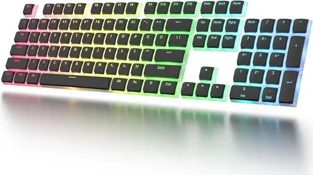 Alt view image 6 of 6 - surmen Pudding Keycaps Double Shot PBT Keycaps XDA Profile Translucent Layer Replacement for Full Size, TKL, 75%, 60% Layouts(Black)