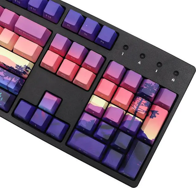 Alt view image 3 of 7 - JSJT PBT Keycaps Side/Front Print Keycap Set OEM Profile Non-Backlit Thick Key Caps for Most 60% /87 TKL/104/108 /61 Cherry MX Switch Mechanical Keyboard(Multi-Color)