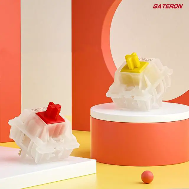 Alt view image 6 of 6 - kutethy Gateron Milky Yellow Pro V2 Switches Pre Lubricated Linear 5 Pin for All MX Mechanical Keyboards (Pack of 108)