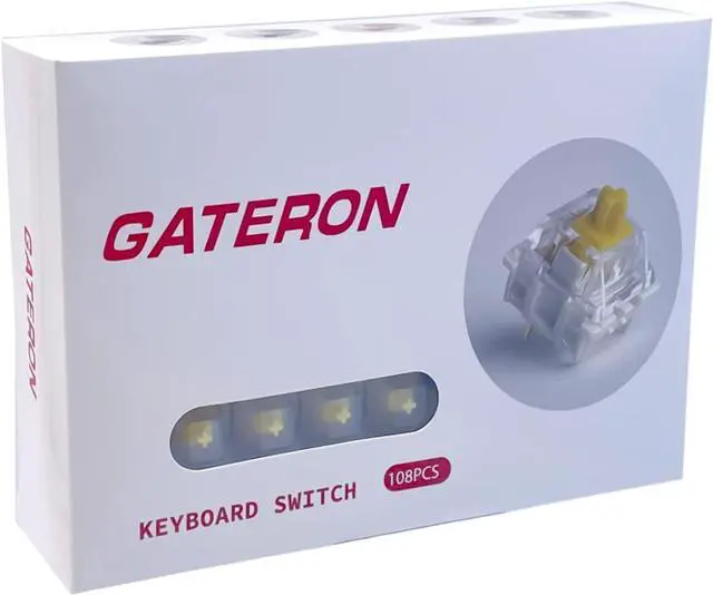 Alt view image 5 of 6 - kutethy Gateron Milky Yellow Pro V2 Switches Pre Lubricated Linear 5 Pin for All MX Mechanical Keyboards (Pack of 108)