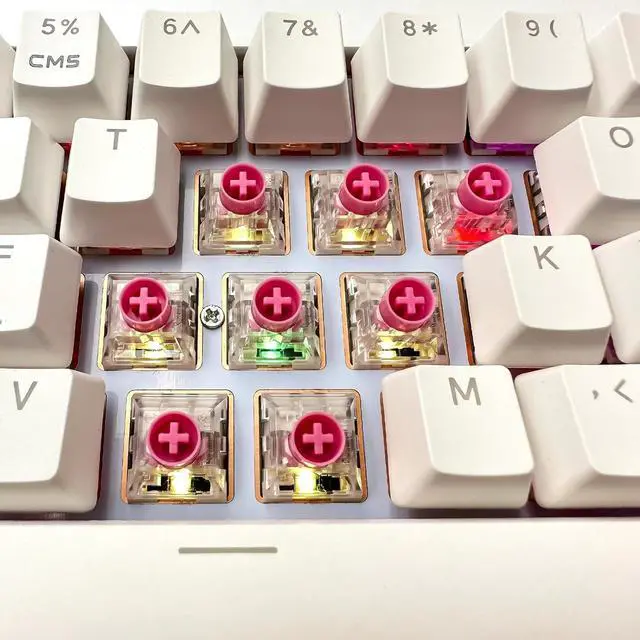 Alt view image 4 of 6 - Silent Keyboard Switches,Kailh Box Silent Pink Switches for Mechanical Keyboard,3-pin 45gf Linear/Typing&Gaming/Waterproof Switches(Silent Pink,108Pcs)