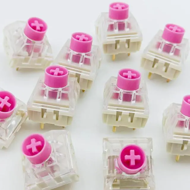 Alt view image 6 of 6 - Silent Keyboard Switches,Kailh Box Silent Pink Switches for Mechanical Keyboard,3-pin 45gf Linear/Typing&Gaming/Waterproof Switches(Silent Pink,108Pcs)