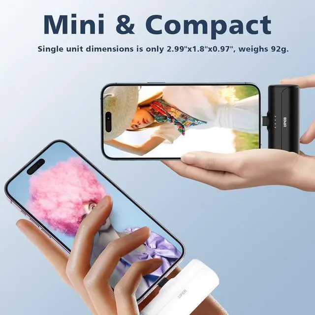 Alt view image 4 of 7 - 2 Packs Portable Phone Charger for iPhone 5000mAh with Built in Cable, MFi Certified Mini Power Bank Cordless External Battery Pack Charger for iPhone Series 14/13/12/11/XR/X/SE/8/7/6 Pro Max
