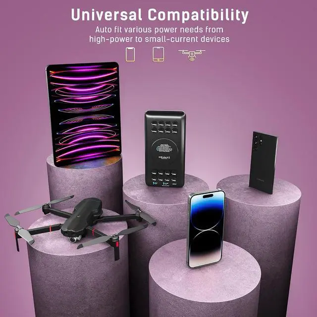 Alt view image 6 of 7 - TECHSMARTER 20000mAh Fast Wireless Power Bank with Anti-Slip Suction Cups. 18W USB-C PD Portable Charger Compatible with iPhone 15, 14, 13, 12, 11, XS Samsung S23, S22, S21, S20, S10, S9, S8 & More