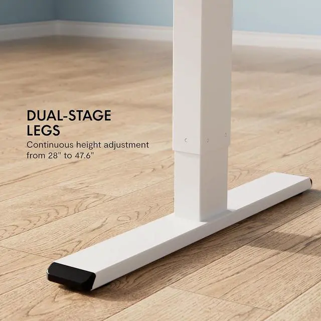 Alt view image 5 of 7 - FLEXISPOT EC1 Electric White Standing Desk Whole Piece 55 x 28 Inch Desktop Adjustable Height Desk Home Office Computer Workstation Stand up Desk (White Frame + 55" White Top)