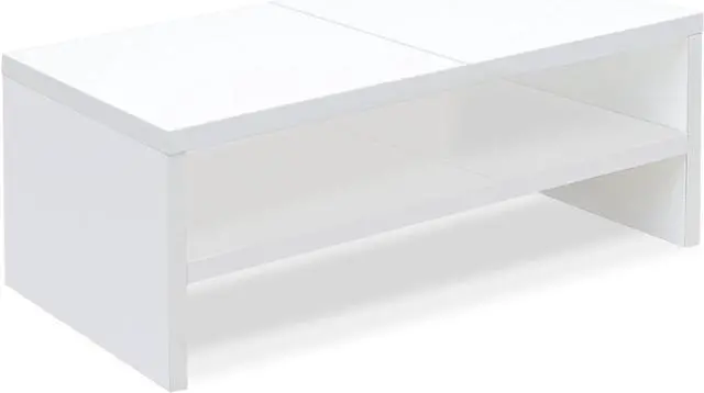 Main image of TEAMIX Wooden Monitor Stand Riser-2 Tier White Laptop Stand for Desk, Monitor Riser for TV/Printer/Keyboard, Computer Stand with Storage Home Office Desk Shelf Organization