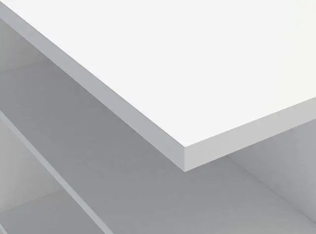 Alt view image 5 of 7 - Madesa Gaming Computer Desk with 5 Shelves, Cable Management and Large Monitor Stand, Wood, 24" D x 53" W x 29" H - White