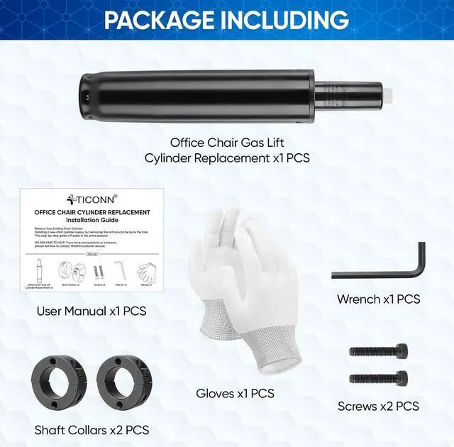 Alt view image 4 of 7 - Office Chair Cylinder Replacement, 650 Lbs Weight Capacity Heavy Duty Universal Fit Gas Lift Piston with Removal Tool, ANSI Certified (4-3/4" (120mm))
