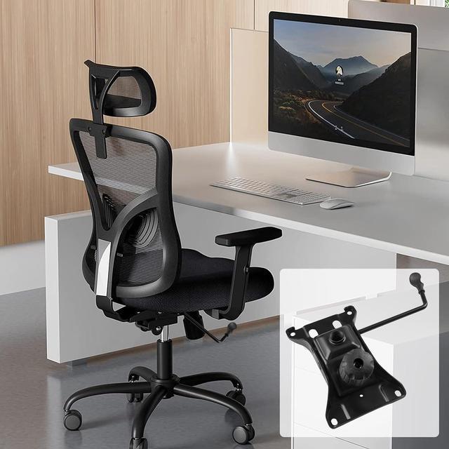 Alt view image 7 of 7 - 500Lbs Office Chair Replacement Parts, w/ 6' x 10.2" Mounting Holes Chair Base Heavy Duty Plate Swivel Tilt Control Seat Mechanism for Executive and Gaming Chair