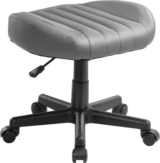Main image of EUREKA ERGONOMIC Height Adjustable Foot Stool,19x18'' Large Seat Under Desk Footrest,Swivel Rolling Chair W Sturdy Wheels,Ottoman Stool Simple Meeting Chair for Home Office,Grey