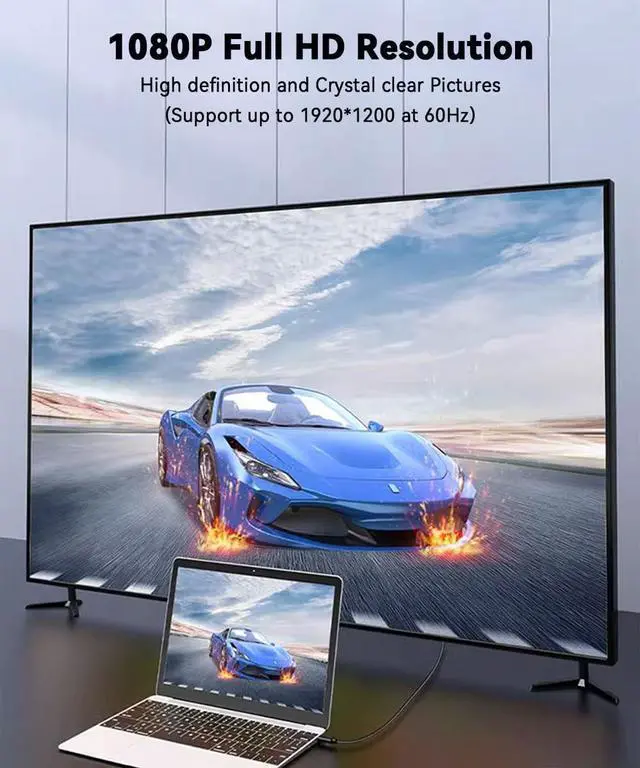 Alt view image 3 of 7 - USB C to DVI Cable 6 Feet, 4K Type-C to DVI Adapter Cord Thunderbolt 3/4 Compatible for iPhone 16 15 Pro/Max, MacBook Pro/Air, iPad Pro, iMac, S23, XPS 17, Surface Book 3 and More