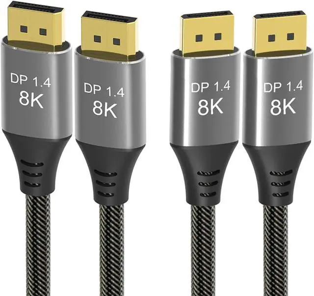 Main image of CABLEDECONN 2PACK Ultra HD 8k Displayport Cable 1.4, Display Port Cable(8K@60Hz, 4K@144Hz, 2K@240Hz) HBR3, Bradied 32.4Gbps DP to DP Cable for Gaming Monitor, HDR/HDCP/FreeSync/G-Sync (0.5M)
