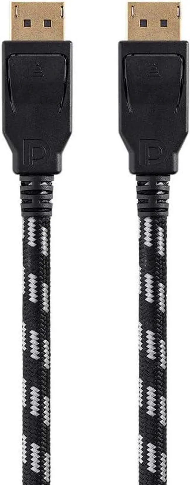 Alt view image 2 of 6 - Braided DisplayPort 1.4 Cable - 8K Capable for Graphic Design Display Stream Compression Support TV Walls and PC Gaming 10 Feet Gray