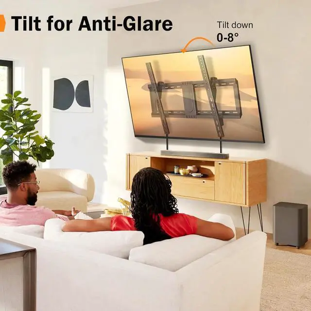 Alt view image 3 of 7 - Tilting TV Wall Mount for Most 37-82 inch Flat/Curved TV, Universal Low Profile Bracket, Fits 24/18/16 Studs, Max VESA 600x400mm Holds up to 132lbs MT5083