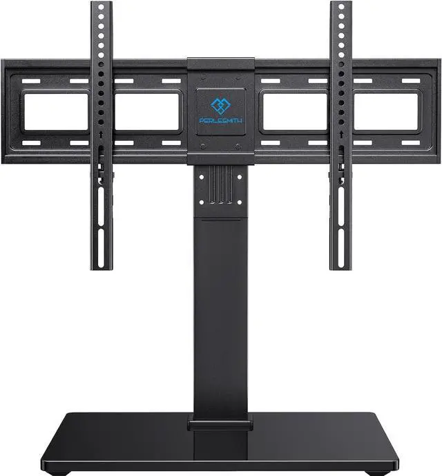 Main image of Universal Swivel TV Stand Base Table Top TV Stand for 37-75 inch LCD LED TVs Height Adjustable TV Mount Stand with Tempered Glass Base VESA 600x400mm Holds up to 99lbs PSTVS13