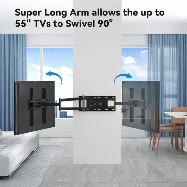 Alt view image 3 of 7 - FORGING MOUNT Long Arm TV Wall Mount for Most 26-65 Inch Flat Curved TVs, 25.6inch Full Motion Extension Articulating Arms, Swivel, Tilt TV Bracket Corner TV Mount Fits Max VESA 400x400mm up to 77lbs