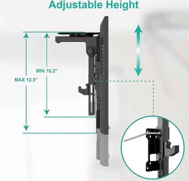 Alt view image 4 of 7 - WALI Folding Ceiling TV Mount, Swivel and Flip Down TV Bracket for 13-27 inch Flat Screens, Height Adjustable TVs Mounts Saving Space, Max Mounting Holes 100x100mm(FCM101), Black