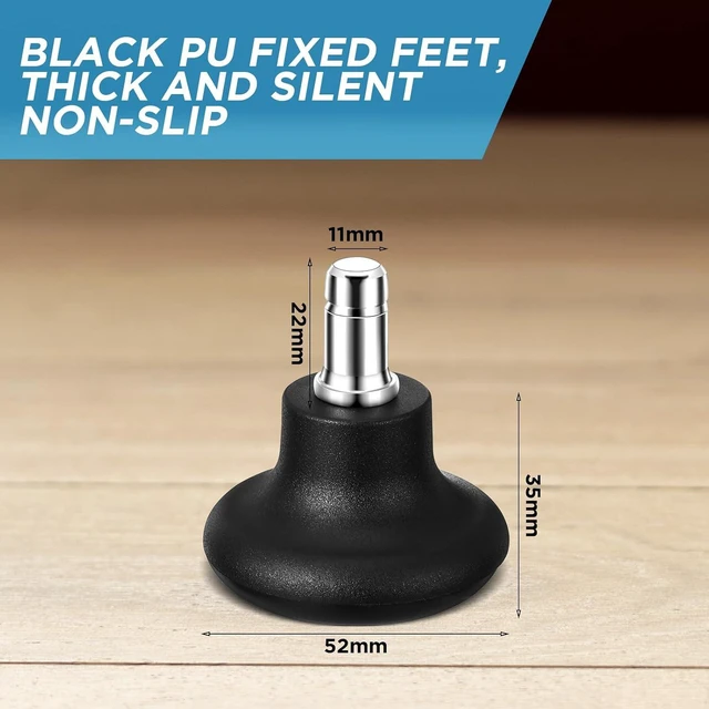 Alt view image 4 of 6 - 50 Pcs Low Profile Bell Glides Replacement Chair Feet Wheel Stoppers to Fixed Stationary Casters for Office Chairs, Stools & Swivel Casters