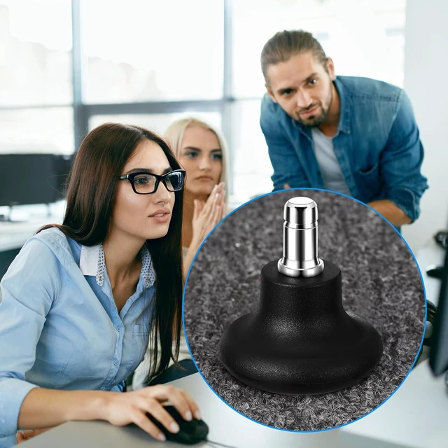 Alt view image 6 of 6 - 50 Pcs Low Profile Bell Glides Replacement Chair Feet Wheel Stoppers to Fixed Stationary Casters for Office Chairs, Stools & Swivel Casters