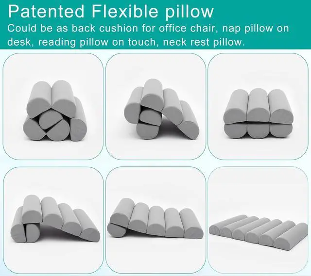 Alt view image 3 of 7 - Ergonomic Lumbar Support Pillow for High Back Office Chair - Adjustable 6 Semicircular Back Cushion with Breathable Mesh Cover,Spine Support for Desk/Gaming Chairs, Neck/Upper/Lower Back Pain Relief