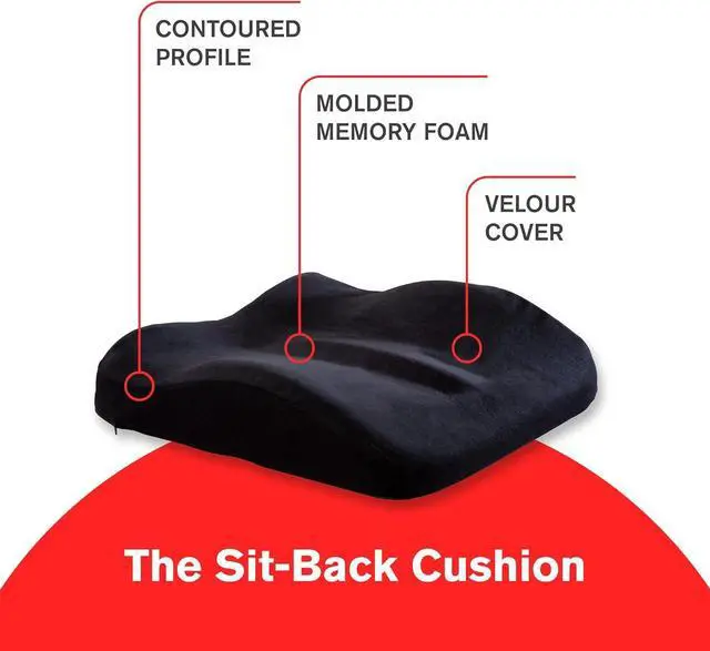 Alt view image 2 of 7 - Sit-Back Cushion  Seat Cushion and Posture Support, Contoured Ergonomic Design for Soothing Relief, Memory Foam Lumbar Support Pillow for Office Chairs and More