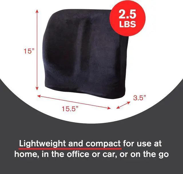 Alt view image 4 of 7 - Sit-Back Cushion  Seat Cushion and Posture Support, Contoured Ergonomic Design for Soothing Relief, Memory Foam Lumbar Support Pillow for Office Chairs and More