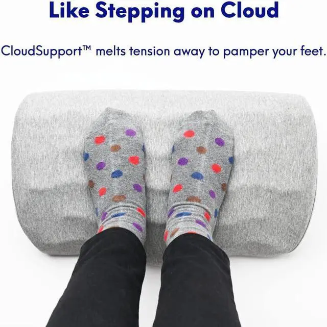 Alt view image 5 of 7 - Ergonomic Foot Rest for Under Desk - Patented Massage Ridge Design Memory Foam Foot Stool Pillow for Work, Home, Gaming, Computer, Office Chair - Footrest for Back & Hip Pain Relief