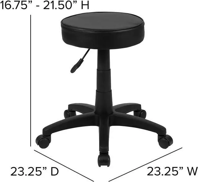 Alt view image 3 of 7 - Flash Furniture Adjustable Ergonomic Stool, Black | Ergonomic Molded Seat