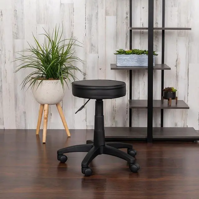 Alt view image 5 of 7 - Flash Furniture Adjustable Ergonomic Stool, Black | Ergonomic Molded Seat