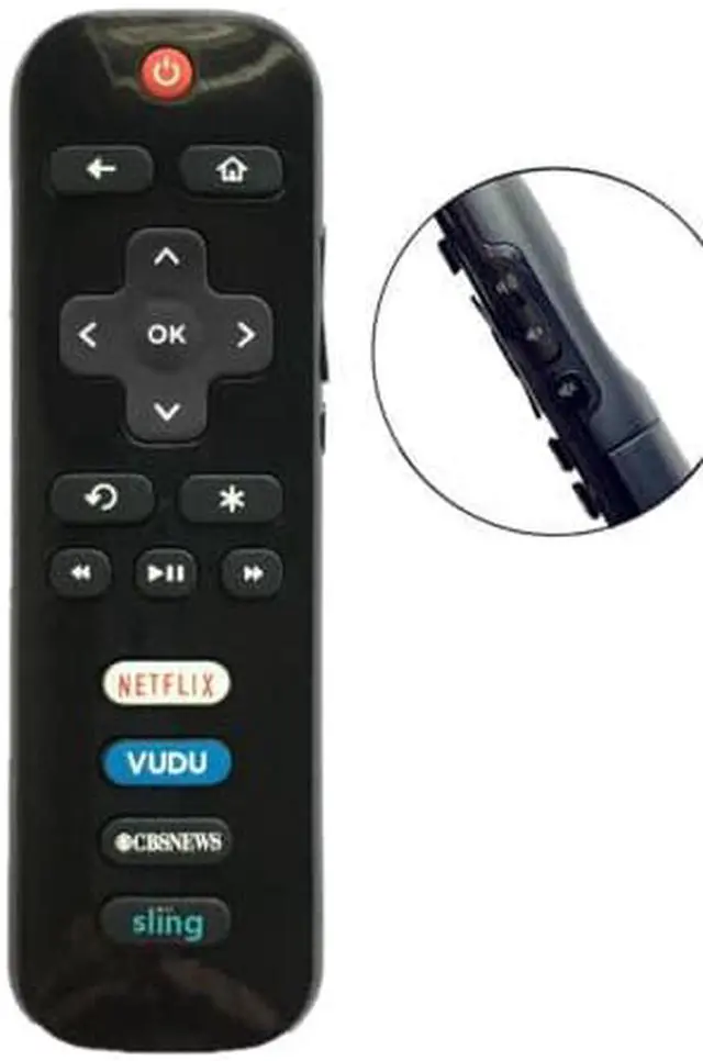 Alt view image 4 of 7 - RC280 Replacement Remote Control for Roku TCL TV with Netflix Amazon CBS Sling Keys