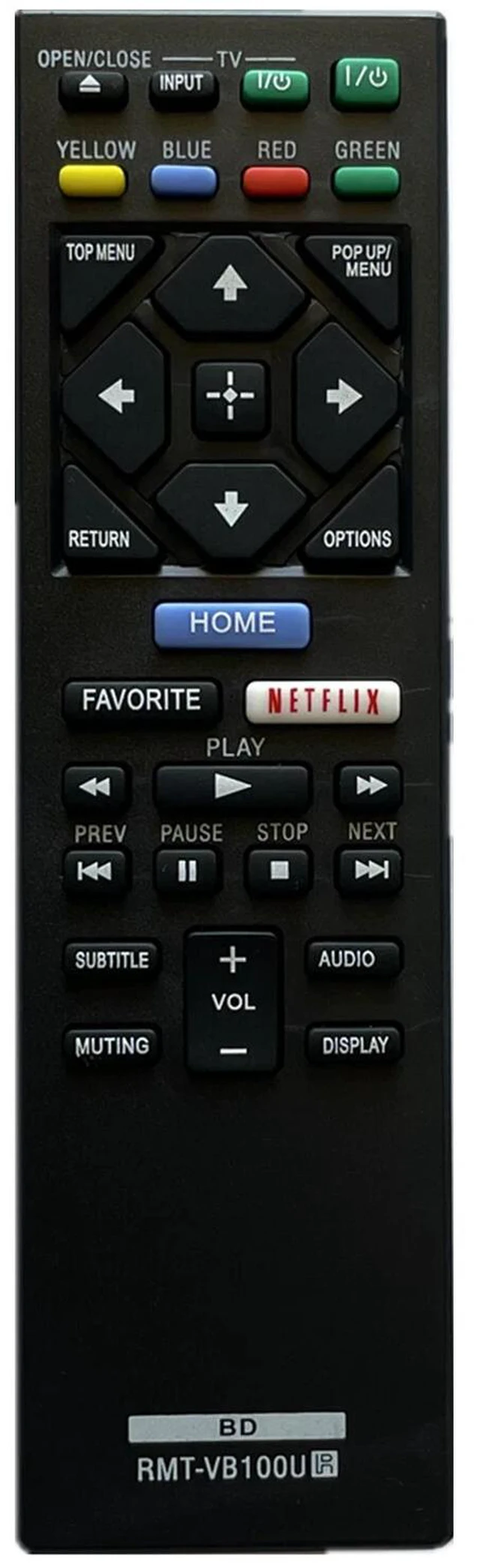 Main image of New Remote RMT-VB100 For Sony Blu-ray DVD Player Sub RMT-B126 BDP-BX350 BDP-BX55