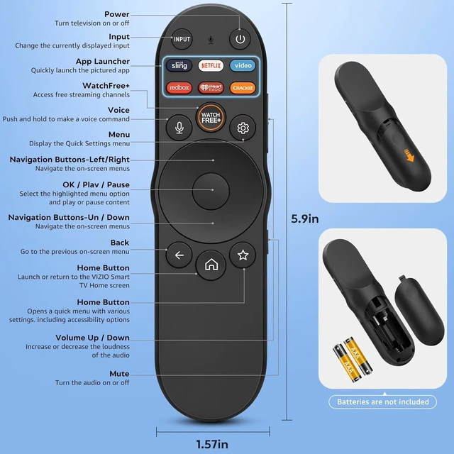 Alt view image 7 of 7 - Voice Remote Control XRT270 for Vizio TV FHD 4K Quantum D/P/M/V-Series Smart TV