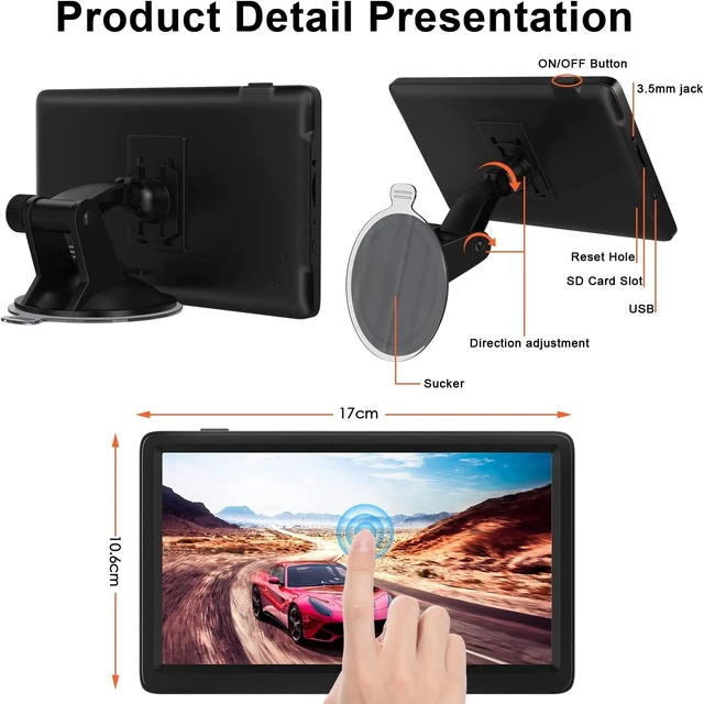 Alt view image 4 of 7 - 7 Inch Car & Truck GPS Navigation System 256MB+8GB Navigator 77 Canada+Mexico+US