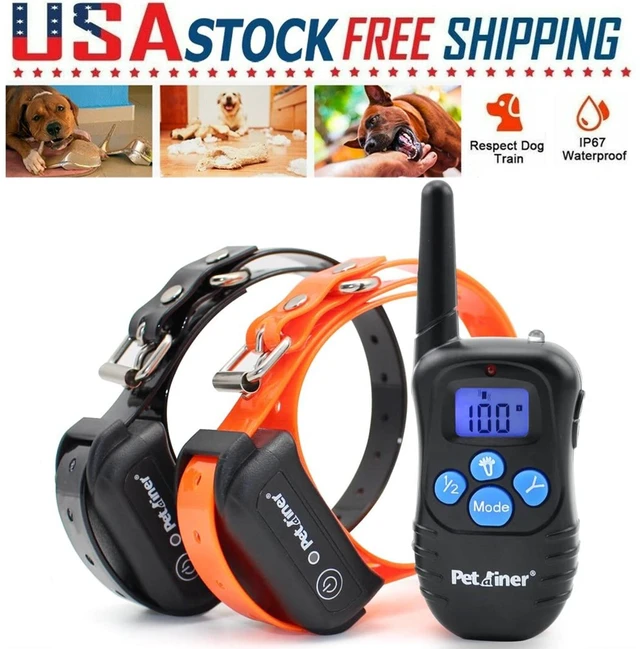 Main image of 2Pcs Dog Shock Training Collar Rechargeable with LCD Remote Waterproof 330 Yards