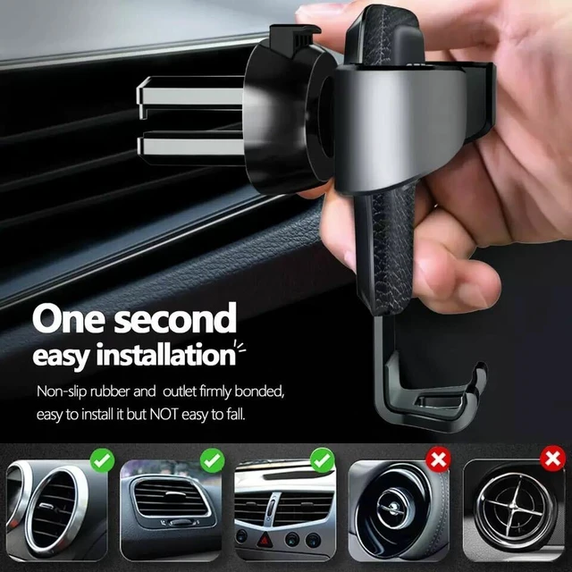 Alt view image 5 of 7 - Gravity Car Mount Phone Holder Air Vent Universal Stand for All iPhone Samsung