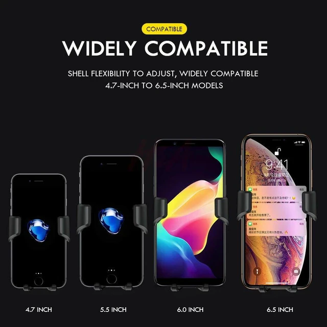 Alt view image 7 of 7 - Gravity Car Mount Phone Holder Air Vent Universal Stand for All iPhone Samsung